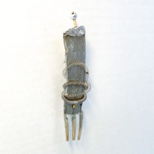 Kirsten Sonne pewter fork brooch