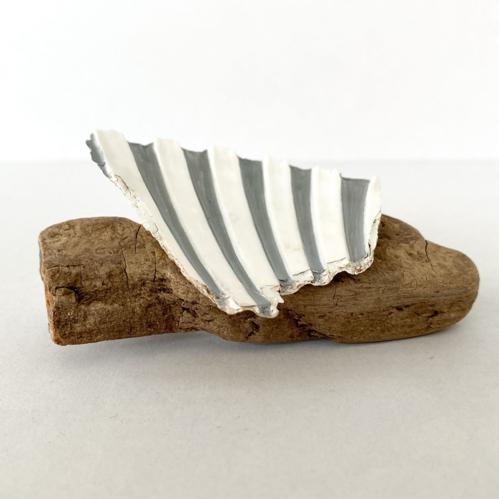 Linda McFarlane Shell and Driftwood brooch