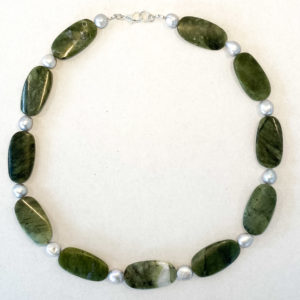 Linda McFarlane: Green Agate and Pearl Necklace