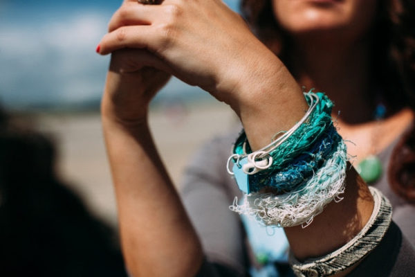 Crocheted Ghost-Net Bangles model